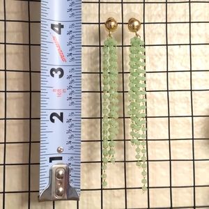 Seafoam Green Beaded Dangle Earrings